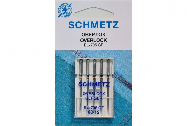 Иглы Schmetz для оверлока ELx705 CF №80, 5 шт в Новомосковске